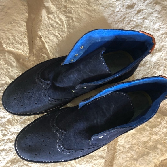 Mens Ted Baker Blue Suede Lace 